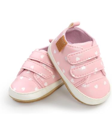 MK MATT KEELY Baby Girl First Walking Shoes - Anti-Slip Soft PU Leather Sneakers (6-12 Months, Pink Heart) - Buy Online on GoSupps.com