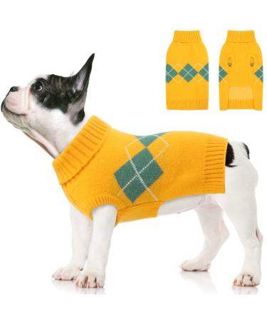 Dog sweater puppy clothing winter warm dog cat sweater clothing pet mantle costume puppy sweater dog pet coat dog clothing for autumn winter yellow XL XL yellow - Buy Online on GoSupps.com