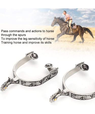 Zerodis Stainless Steel Horse Spurs West Cowboy Horse Boot Spurs Decoration with Gear Spurs for Boots Equestrian Equipment for Equestrian Competition Entertainment - Buy Online on GoSupps.com