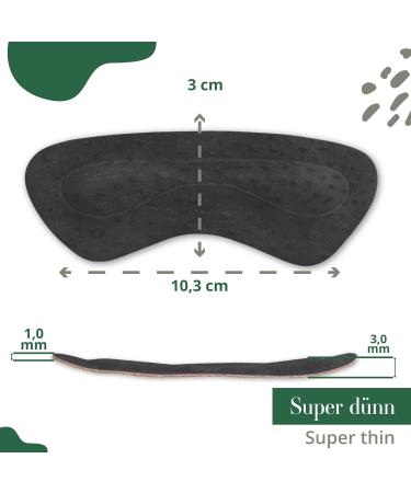 Sulpo Heel Pillow - Real Leather Shoe Inserts with Latex Foam Pads for Men & Women - Heel Protection & Cushioning - 4 Couples of Black Inserts - International Shipping Available - Buy Online on GoSupps.com