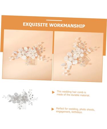 Angoily Wedding Hair Comb Clip Tiara Pearl Wedding Hair Accessories Crystal Hair Accessories Rhinestone Hair Clips Flower Hair Comb Bride Wedding Headdress Bridal Headpieces Abs Hair up - Buy Online on GoSupps.com