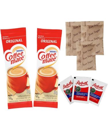 Coffee Creamer and Sugar Single Serv Packets Bundle - 50 White Sugar packets 50 Raw Sugar packets & 100 Coffee M a t e Original Coffee Enhancer - Creamer- Individual Packets - 200 Packets Total - Original PaLiSoL CREATiONS Art Coaster Included - Buy Online on GoSupps.com