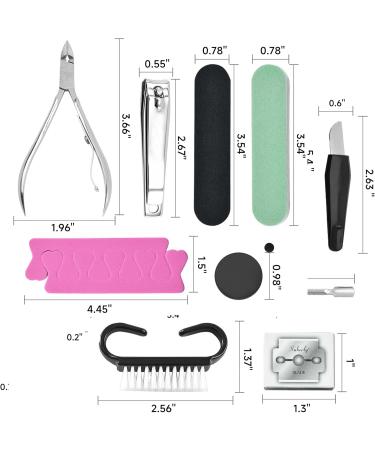 23 in 1 Professional Pedicure Manicure Tools Kit - Stainless Steel Foot Care Scrubber & Callus Remover for Women & Men | International Shipping Available - Buy Online on GoSupps.com