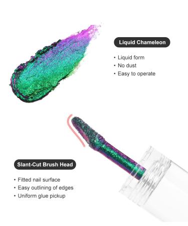 DouborQ Chrome Nail Powder - 2g Liquid Mirror Chameleon Pigment for Women Nail Art - Blue Purple - Buy Online on GoSupps.com