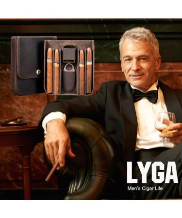 LYGA Real Leather Portable Cigar Humidor Men's Business Cigar Bag Portable Multi-Functional Cigar Bag 4 Cigar Storage Bag. - Buy Online on GoSupps.com