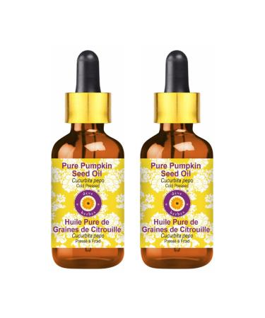 DEve Herbes Pure pumpkin seed oil (cucurbita pepo) with glass dripper natural therapeutic quality cold -pressed (pack of Two) 100ml x 2 (6.76 oz) 100 ml (2 -pack)