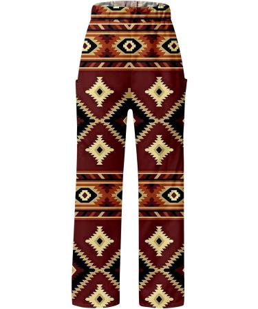Gufesf Women's Cotton Linen Palazzo Pants - High Waisted Wide Leg Trousers with Pockets - Yz1-wine XX-Large - Buy Online on GoSupps.com