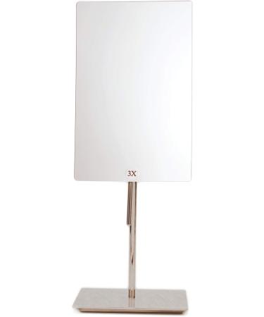 Marriott Minimalist Table-Top Vanity Mirror with 3X Magnification in Brushed Nickel Finish - Buy Online on GoSupps.com