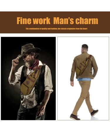 Leathario Men's PU Leather Chest Bag - Versatile Crossbody & Shoulder Bag in Brown B219 | Casual Multi-purpose Style for Every Occasion - Buy Online on GoSupps.com