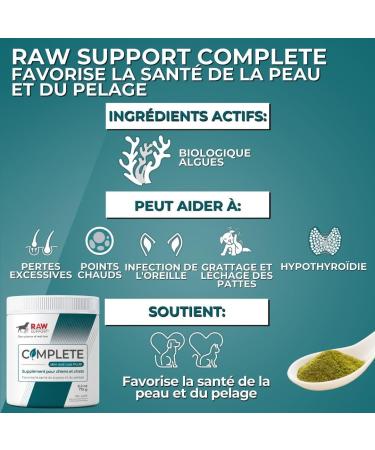 Raw Support Complete for Dogs & Cats | Skin & Coat Health | Natural Multi Vitamin | Shedding | Paw Licking | Scratching | Ear Infections | Immune System Support | Made in Canada | 175g - Buy Online on GoSupps.com