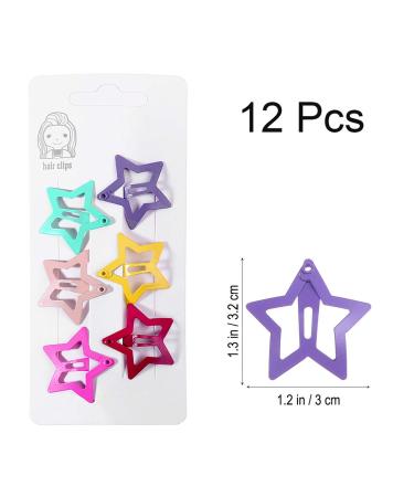 Lurrose 12Pcs Star Shape Hair Clips - Cute Hairpin Set for Toddler Girls - Buy Online on GoSupps.com