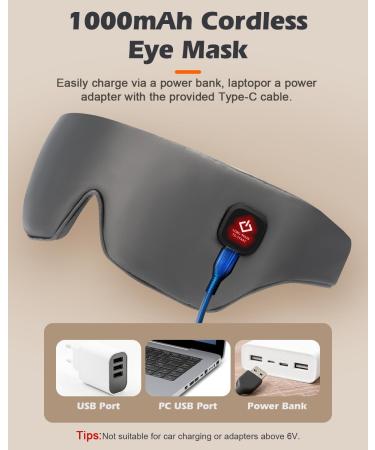 Silk Cordless Heated Eye Mask - Washable Sleep Mask & Electric Eye Heating Pad for Blepharitis Sinus Relief - Perfect Gift for Men & Women - Buy Online on GoSupps.com