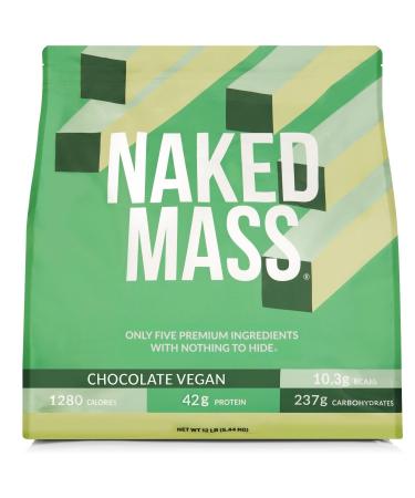 NAKED Vegan Mass - Chocolate Vegan Weight Gainer - 1 280 Calories Non-GMO Soy & Gluten Free No Artificial Ingredients - 12LB Bulk - 17 Servings Chocolate 12 Pound (Pack of 1)