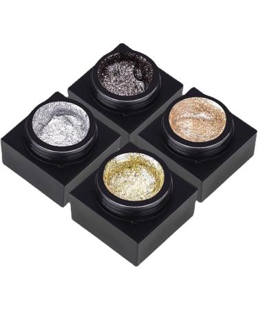 Reflective Gel Nail Polish UV Gel Shiny Platinum Nail Art Lasting Shiny 5ml Platinum Glitter Nail Polish Varnish Manicure Gel - (Color: Black) - Buy Online on GoSupps.com