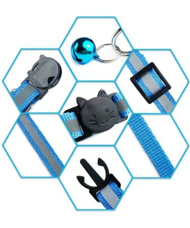 Hepplly 2-Pack Reflective Cat Collars with Bell - Quick Release Kitten Collars (Light Blue) - International Shipping Available - Buy Online on GoSupps.com