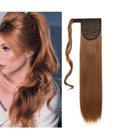 Wrap around Ponytail Extensions 26" Long Straight Synthetic Clip in Ponytail Hairpiece -Medium Brown 26 Inch Medium Brown