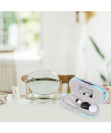 COHEALI 2-in-1 Double Sided Contact Lens & Eyeglasses Case - Marble Print with Mirror & Tweezer - Portable Glasses Box for Sunglasses & Eyewear - Buy Online on GoSupps.com