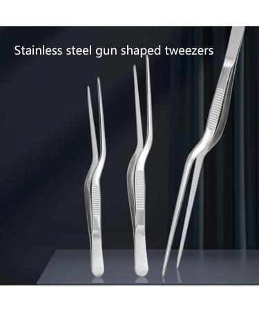 Asukohu Professional Stainless Steel Medical Tweezers Ear-Pick Tool Bending Tweezers for Ear Cleaning and Care Bend Tweezers - Buy Online on GoSupps.com