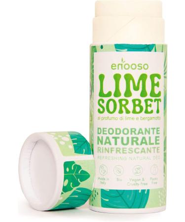 ENOOSO Enooso - Natural Solid Deodorant LIME & BERGAMOT Refreshing Women Men & Children - Aluminum-Free Deodorant Stick Organic Women's Deodorant Stick - Natural Deodorant - Travel Deodorant 55ml
