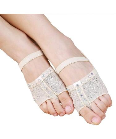Calcifer White/Black Ballet Dance Socks Toe Pad Shoes - Foot Thong Protection (White, Small) - Buy Online on GoSupps.com