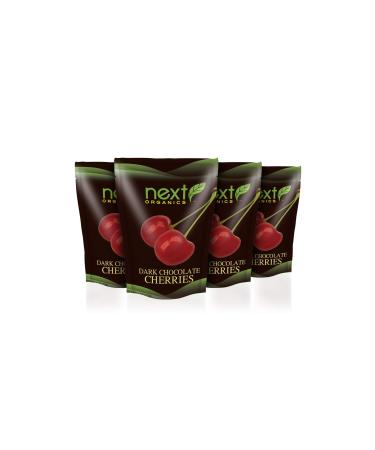 Next Organic Cherries Dark Chocolate Covered, 4-Ounce (Pack of 4)