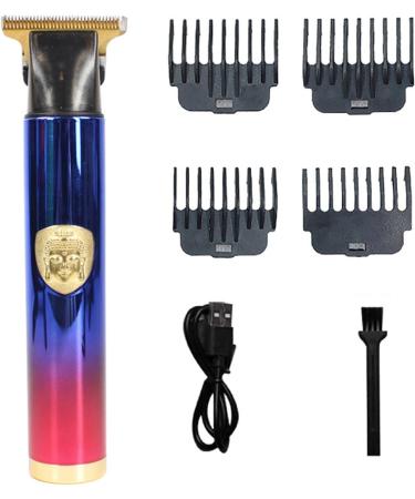Dous Embossed Hair Clippers | Professional T9 Mens T-Hair Clippers | Embossed Mustache Trimming and Detailing T-Hair Trimmer with 4 Guide Comb Blue Red - Buy Online on GoSupps.com