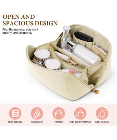 Large Capacity Aucuu PU Cosmetic Travel Bag | Multifunctional & Waterproof Organizer - Gift for Women | Milky White - Buy Online on GoSupps.com