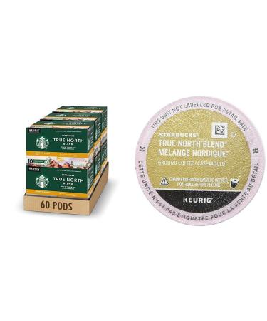 Starbucks True North Blonde Light Roast Coffee Single Serve Keurig K-cup Pods 6 Boxes 60 Capsules & True North Coffee K-Cup Portion Pack for Keurig Brewers (24 Pack) K-Cup Pods+ Coffee True North Blonde 60 Count (Pack of 1)