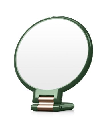 Auxmir Hand Mirror Makeup Mirror with Handle 1X/30X Double-Sided Magnifying Mirror with Stand 360 Adjustable Foldable Shaving Mirror 4.9In Portable compact Mirror for Home Travel Green
