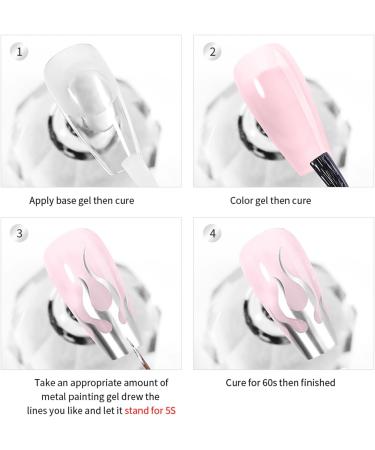 Silver Nail Polish Metallic Gel Nail Polish Painting Gel Chrome Nail Polish Nail Art Reflective Super Shine Nail Gel Soak Off UV/LED 3D Metal Glitter Long Lasting Chrome Nail Polish For DIY Manicure - Buy Online on GoSupps.com