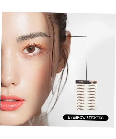 Baluue 9 Sheets Realistic Fake Eyebrows Eyebrow Stickers Waterproof Hairlike Eyebrows Brown - Buy Online on GoSupps.com