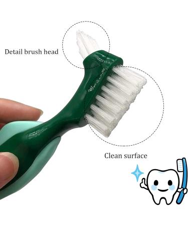3-Piece Prosthesis Brush Set | Oral Care Tools for Effective Plaque Removal | Hard Double-Sided Brushes with Portable Bag | Available in 3 Colors - Buy Online on GoSupps.com