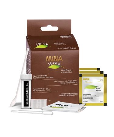 Mina ibrow Hair Color Light Brown |Natural Spot coloring Hair Tinting Powder  Water and Smudge Proof | No Ammonia  No Lead with 100% Gray Converge|Vegan and Cruelty free