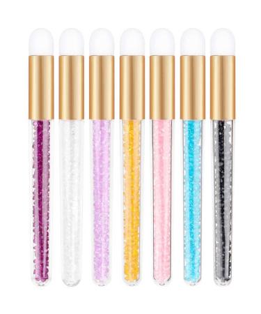 7 Pcs Crystal Lash Shampoo Brushes Glitter Nose Pore Deep Cleaning Brushes Facial Cleansing Brushes Eyelash Extension Cleanser Brushes Makeup Applicators Tools for Women and Girls 7 Colors