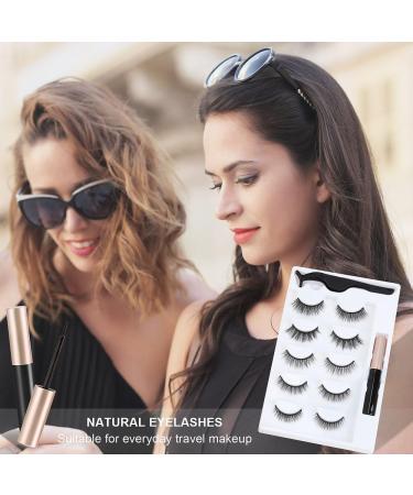 5 Pairs Boxed Magnetic Eyeliner False Eyelash Set Magnetic False Eyelash with Eyeliner with Tweezers for Easy Wear (6006) - Buy Online on GoSupps.com