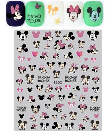 12 Sheets Cute Kawaii Cartoon Mouse Nail Art Stickers - 3D Self-Adhesive Nail Decals for Girls & Women | International Shipping - Buy Online on GoSupps.com