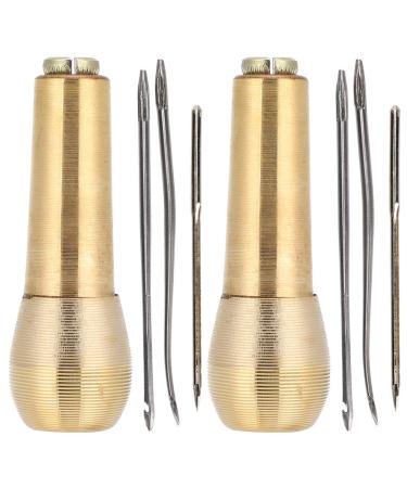 2 Set Canvas Leather Sewing Awl Needle with Copper Handle Hand Stitcher Taper Leather Craft Needle Kit Shoe Repair Tool for DIY Sewing Repairing - Buy Online on GoSupps.com