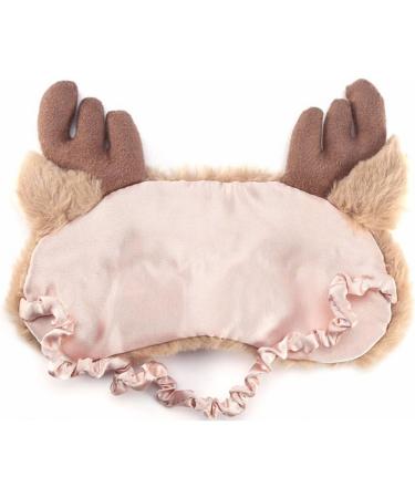 RAYNAG Set of 2 Cartoon Animal Plush Eye Masks - Cute Sleeping Blindfold Eye Covers (Brown/White) - Buy Online on GoSupps.com