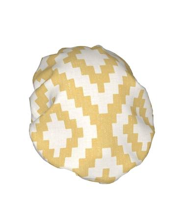 Geometric Mustard Printed Waterproof Shower Cap for Women - Fits All Head Sizes and Hair Textures - Buy Online on GoSupps.com
