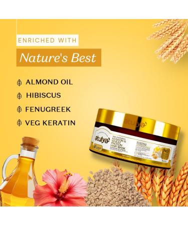 Keratin & Wheat Protein Hair Mask - Repair Damaged Hair Herbal Formula Sulfate-Free Paraben-Free 200g - Softness for All Hair Types - Buy Online on GoSupps.com