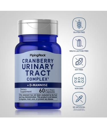 Piping Rock Cranberry Complex with D-Mannose & Probiotic Blend | Urinary Tract Health for Women | 60 Capsules | Advanced Formula | Non-GMO Gluten Free Supplement - Buy Online on GoSupps.com