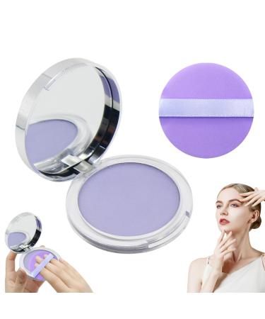 Horuili® Face Oil Controlling Powder, Face Setting Powder, Makeup Powder Fixer, Oil Control Face Pressed Powder, Face Setting Powder, Matte, Long-Lasting (Purple)
