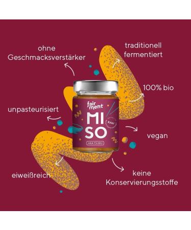 Fairy Bio Miso Paste Tasting Package | 3 Vegan Varieties (Genmai Shiro Koshi Aka Tsubu) | Gluten-Free | Authentic Japanese Recipe | 200g Glass Jar - Buy Online on GoSupps.com