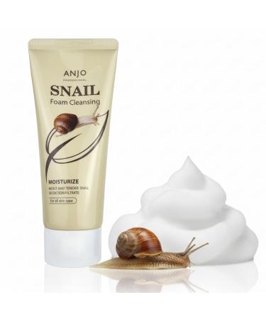 Anjo Premium Snail Foam Cleanser 100ml 2 Pack - Korean Skincare Mucin Moisturizer - Face Cleanser for Women - Gentle Foaming Face Wash - Suitable for All Skin Types - Deep Cleansing & Hydrating - Buy Online on GoSupps.com