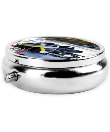 Advanced Snowmobile Round Pill Box | 3-Compartment Organizer | Portable Travel Pill Box for Easy Medication Travel - Buy Online on GoSupps.com