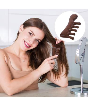 Patkaw Scalp Massage Comb Set - 2 Natural Wooden Wide Tooth Hair Combs | Antistatic Sandalwood Gua Sha & Head Massage Device - Buy Online on GoSupps.com