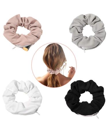 Rapoyo 4-Piece Colorful Hair Ties with Zipper Bag | Stylish Scrunchies & Elastic Hair Bands for Women & Girls - Perfect Ponytail Accessories - Buy Online on GoSupps.com
