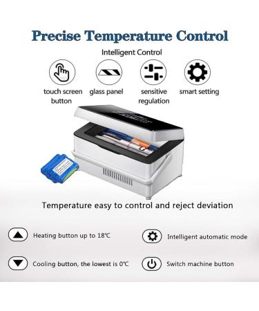 BYERZ BYERZ LED Display Mini-cool Box Car Cooling Box Cool Box Electrical Insulin Cooling Bag Car Refrigerator Diabetes Bag Medication Cooling Box Cool Box Small Medication Fridge 1 Battery - Buy Online on GoSupps.com
