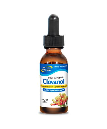 North American Herb & Spice Clovanol - 1 fl oz - Oil of Clove Buds - Healthy Support for Teeth & Gums, Healthy Digestive Support - Non-GMO, Kosher - 318 Servings