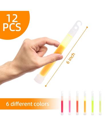 HAKDAY 12PCS Ultra Bright Glow Sticks Bulk - 6 Inch Emergency Lightsticks for Hiking, Camping & Survival | 12 Hour Duration - Neon Glow Sticks for Party & Blackouts - Buy Online on GoSupps.com